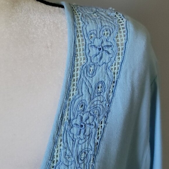 Calypso St. Barth sky blue deep v-neck sun dress - Picture 5 of 13